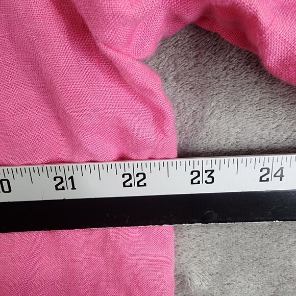 Womens Pink Chaus Sport Linen Shirt Button Up Long Sleeve Pockets Size L - Picture 9 of 11